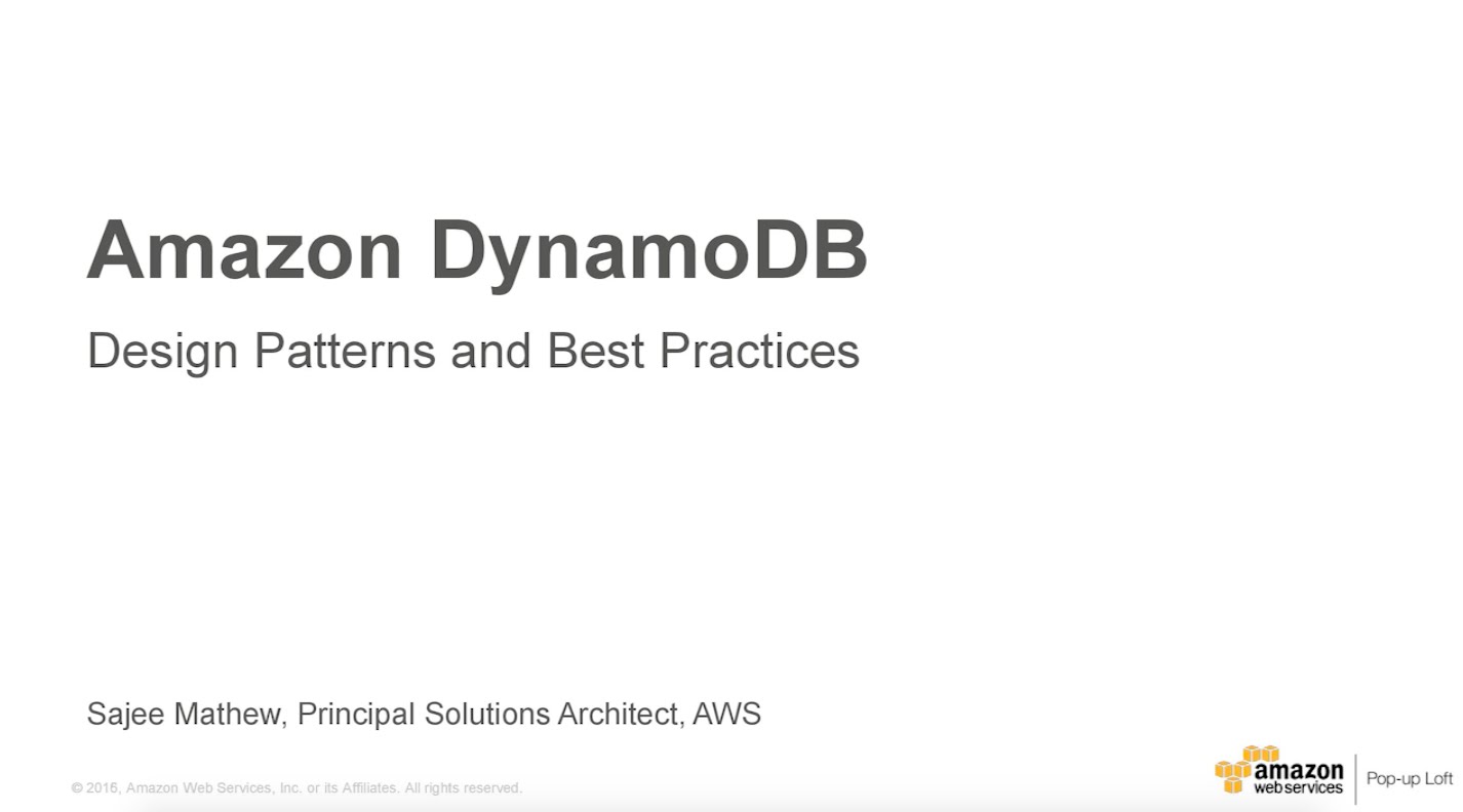 Amazon DynamoDB Design Patterns and Best Practices